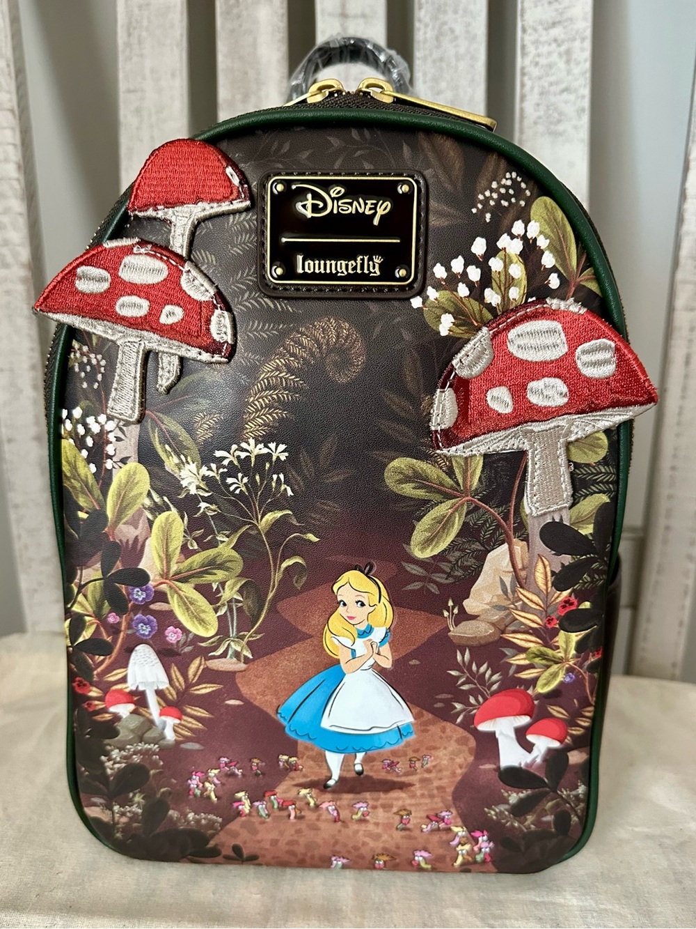 Loungefly Disney Alice in Wonderland Mushrooms Mini Backpack
